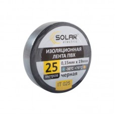 Изолента 19мм х 25м Solar Черный