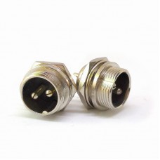 Разъем двухполюсный панельный GX16-2 (штекер) Welding Dragon