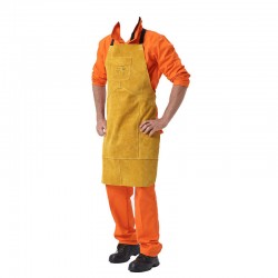 Фартук сварщика AP-6100, XL / Защитный фартук для сварочных работ / Фартук спилковый / Спецодежда сварщика