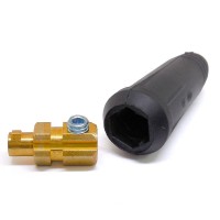 Соединение кабельное 10-25 (штекер) для сварки / Токовый разъем / Байонетное соединение